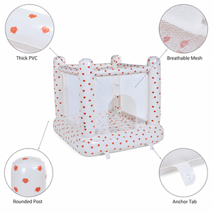 Parc de jeu gonflable pour bébé avec structure carrée en PVC souple, parois en maille respirante et entrée frontale zippée pour marque privée - Product Image 3