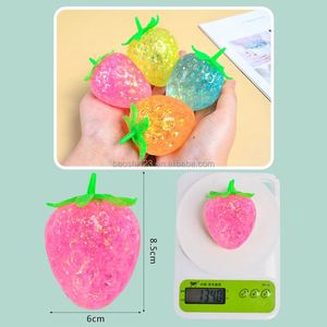 ของเล่นบีบอัดรูปสตรอว์เบอร์รี่ Aurora Sequin TPR มอลโทส ของเล่นบีบคลายเครียด ช่วยลดความวิตกกังวล - Product Image 2