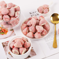 Fraises lyophilisées enrobées de chocolat faible en sucre, emballage en vrac, collation naturelle conservée, goût sucré et acidulé