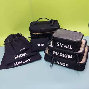 Cubo de embalaje de lona ligero a la moda, juego de equipaje extensible compresible impermeable, maletas con cremallera, elementos esenciales de viaje - Product Image 3