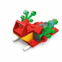 Set de Bloques de Construcción de Trineo Navideño Personalizado, Juguete de Construcción STEM OEM, Mini Kit de Modelo Navideño, Marca Privada, Juguetes para Niños
