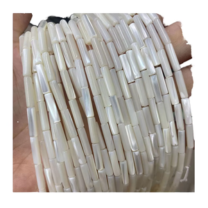 Perles en coquille naturelle blanche, perles tube en corail, perles rondes espacées pour la fabrication de bijoux faits main, bracelets, colliers, artisanat DIY - Product Image 6