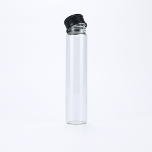 Tube en verre transparent de qualité cosmétique, résistant à l'eau, avec bouchon à vis, pour le stockage de cônes roulés, taille King Size, 22*120mm - Product Image 1
