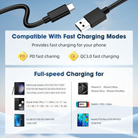 Kabel USB A ke USB C 3.2 NKIWI 10Gbps 2m Konektor PVC dengan Pengisian Cepat 3A untuk Ponsel dan Hard Drive Eksternal