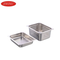 JIWINS SS201 Edelstahl Lebensmittelqualität GN-Behälter 1/9 1/6 2/3 Buffet-Behälter für Catering, Restaurant und Hotel