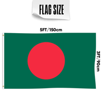 Vente en gros 3x5ft drapeaux du Bangladesh 68D/100D polyester personnalisable style fanion livraison rapide de fournisseur fiable