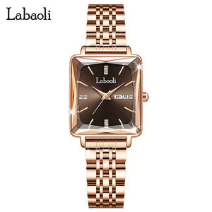 นาฬิกาสายเหล็กหรูหรากันน้ำดูปฏิทินคู่นาฬิกาผู้หญิงสุดพิเศษ - Product Image 4