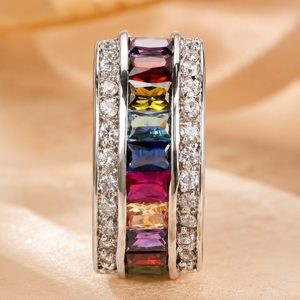 Orecchini a Cerchio Arcobaleno per Donne, Gioielli Eleganti e Colorati per Uso Quotidiano - Product Image 1