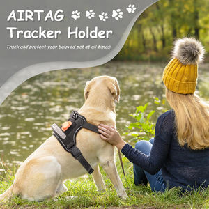 新しいカスタマイズされたアンチロスドッグハーネスミディアムドッグリフレクティブノープルドッグハーネス、エアタグトラッカーホルダー付き - Product Image 3