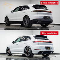 PINDUN Embouts d'échappement sport à 3 couches noir brillant pour Porsche Cayenne 9YA 2018-2023