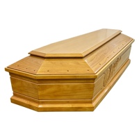 SDD TMALLWOOD Cercueil en bois fait main de style européen, biodégradable et écologique, pour adulte, avec poignées en croix dorée, personnalisable pour l'enterrement