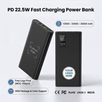PD22.5W Banques d'alimentation mobiles à charge super rapide 10000mah 18w type-c entrée sortie avec lampe de poche LED double banque d'alimentation USB 20000mAh