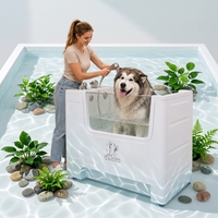 Baignoire de toilettage pour chiens en acrylique blanc à grande capacité et à cuve profonde, de qualité commerciale