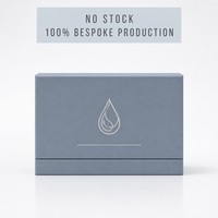 Boîte cadeau pour soins de la peau gris bleu, boîte rigide à couvercle magnétique, logo en feuille d'argent, emballage personnalisé pour sérum et crème