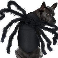 CHENSHI Décoration d'araignée lumineuse pour Halloween, costume pour animaux de compagnie (chats et grands chiens), utilisation intérieure/extérieure
