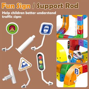 123 Piezas, Pista de Carreras Mágica Flexible para Armar, Tren STEM Electrónico, Cubos de Construcción, Juguetes de Rieles para Niños - Product Image 3