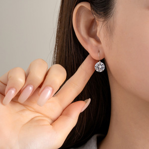 Pendientes de Plata de Ley S925 con Circonita Cultivada en Laboratorio Certificada por IGI, Elegantes y Sencillos para Mujer, de Alta Gama, Combinables con Todo, para Uso Diario - Product Image 2