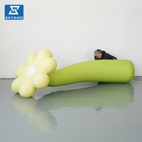 Modèle de fleur jaune gonflable personnalisé, installation de fleurs gonflables pour la décoration de sites touristiques en plein air et d'événements scéniques