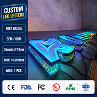 Letras de Canal LED RGB 3D Personalizadas al por Mayor, Letreros Acrílicos Luminosos que Cambian de Color para Publicidad, Eventos y Decoración de Centros Comerciales