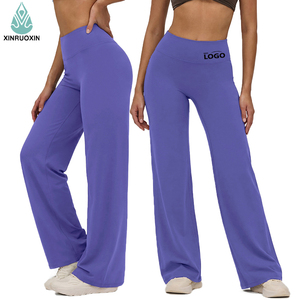 Pantalon <span class=keywords><strong>de</strong></span> yoga taille haute à séchage rapide avec logo personnalisé, effet push-up, coupe large évasée, pour femme, idéal pour la gym, le <span class=keywords><strong>sport</strong></span> et le fitness - Product Image 2