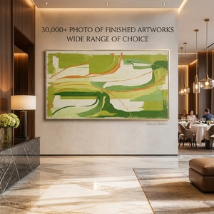 <span class=keywords><strong>Peinture</strong></span> acrylique <span class=keywords><strong>abstraite</strong></span> à texture épaisse vert olive Eager Art sur toile, faite à la main, encadrée, décoration intérieure haut de gamme pour hôtel - Product Image 2