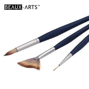 Comodo tocco triangolo manico in legno pennello acrilico con mangusta sintetica capelli - Product Image 1