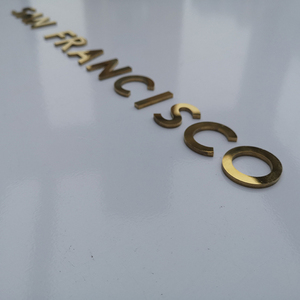 Personalizado de corte plana de alta polaco de acero inoxidable árabe letras del alfabeto inglés señal - Product Image 1