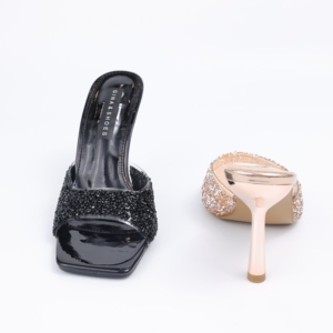 Nouvelles sandales d'été 2026 pour femmes, transparentes, à bout carré, ornées de strass, talons hauts scintillants à une bride en cristal - Product Image 4