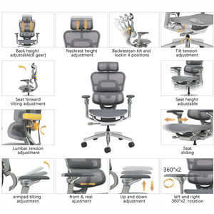 Sedia da <span class=keywords><strong>Ufficio</strong></span> <span class=keywords><strong>Ergonomica</strong></span> Girevole Moderna di Alta Qualità con Braccioli 8D Regolabili, Sedia Direzionale Reclinabile in Alluminio e Rete, Sedia Girevole <span class=keywords><strong>per</strong></span> Computer - Product Image 4