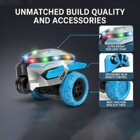 Nouveau camion à benne basculante télécommandé à trois roues 360 °   Lumières rotatives musicales, adaptées aux jeux intérieurs et extérieurs, jouets pour enfants, véhicule