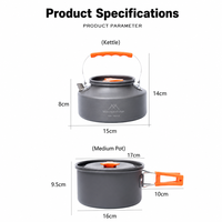 Ensemble de cuisine de camping avec réchaud portable en acier, surface antiadhésive, capacité 3-4L/1-2L, design moderne pour les amateurs de plein air