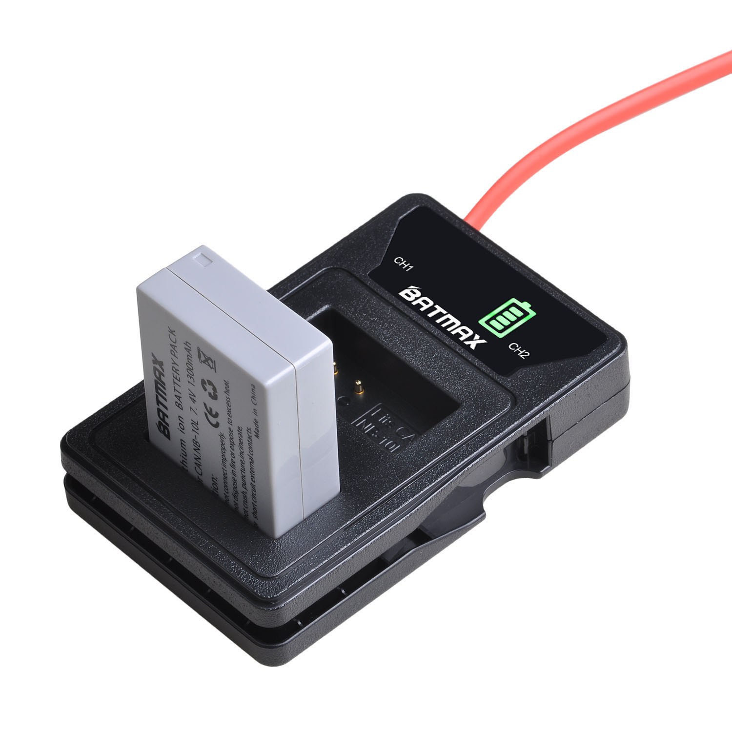 Batmax NB-10L 交換用バッテリーと USB デュアル充電器 Canon SX40HS 