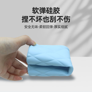 Diamond Zipper <b>Makeup</b> Bag 20cm X 7cm X 3.5cm Portable Cosmetic <b>Case</b> For Travel Storage Sky Blue - Product Image 4