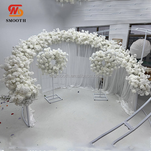 SMOOTH <b>White</b> Colors <b>Artificial</b> Flower Arch Portable Small Heart flower Stand for Wedding Party Ceremony Stage Decoration - Product Image 2