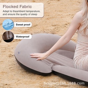 Colchoneta Inflable para Playa, Gris, Semi Rectangular, Portátil, para Acampar al Aire Libre, Impermeable, Resistente a la Arena, Plegable, con Inflado de Aire - Product Image 2