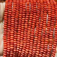 Corail Haizhu rouge 3X5mm Rondelle soucoupe volante perles bambou corail bijoux de mode Bracelet collier faisant des accessoires de pierre