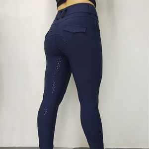 Nuevos pantalones de equitación de silicona azul marino RTS para mujer, leggings de equitación, pantalones de montar con bolsillo - Product Image 2