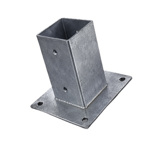Support de <span class=keywords><strong>poteau</strong></span> en acier <span class=keywords><strong>galvanisé</strong></span> G90 à fixation par boulons, base de <span class=keywords><strong>poteau</strong></span> à montage en surface en métal zingué <span class=keywords><strong>pour</strong></span> la construction de bâtiments commerciaux - Product Image 1