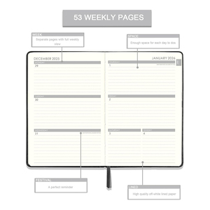 Business Office A5 Spiral Notebook <b>Thick</b> Cross-Border Ledger with Portable Strap Simple Creative Design - Product Image 5