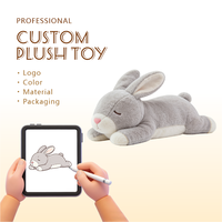 Peluche personnalisée en forme de lapin, rembourrage en coton PP, certifiée CE CPC ASTM, matière douce unisexe