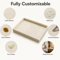 Plateau de service en béton fait main, plateau décoratif en ciment moderne et minimaliste pour table basse, décoration intérieure, cadeau