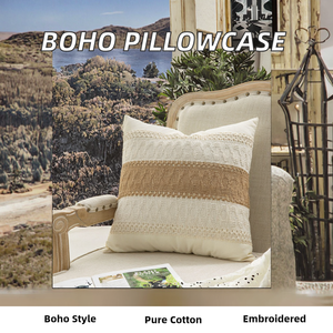 Housse de coussin carrée blanche moderne style bohème, tuftée et à pompons, nouveau design, douce et confortable, tissée pour la maison, pour célébrités - Product Image 3