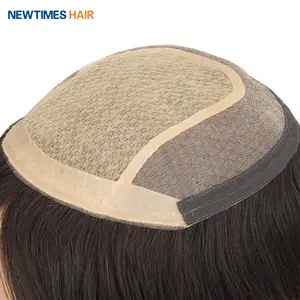 ST-2 Newtimes Stok Rambut Topper Sutra Dasar Atas 100% Rambut Manusia Pirang Penutup Wig untuk Wanita