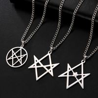 Collier vintage en acier inoxydable Myshape, pendentif hexagramme, symbole religieux, Thélème, géométrie sacrée, amulette, bijoux spirituels