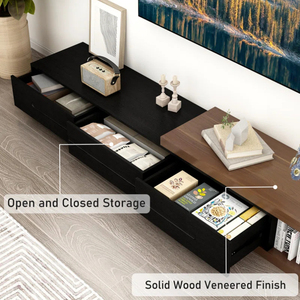 Factory Wholesale Custom Extendable Tv Stand, Wood Reversible Entertainment Center With 3 Large Drawers - Product Image 3