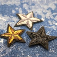Parche Bordado Personalizado de Alta Gama con Lentejuelas y Cuentas, Diseño de Estrella 3D, para Gorras