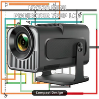 Mini projecteur portable HY320 avec système Android 12 LCD 720P, 200 lumens, 2 Go de RAM, processeur H713 pour home cinéma