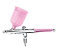 Aérographe AB-131Pink Buse Diamètre 0.2mm/0.3mm/0.4mm/0.5mm pour le Maquillage, outil de clou D'art de Tatouage aerograf