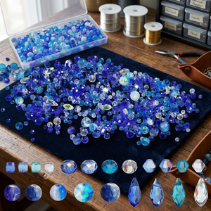 Cuentas de Vidrio Facetadas con Patrones Mixtos, Cuentas Sueltas Coloridas para Decoración de Bolígrafos, Fabricación de Pulseras y Joyería, Precio al por Mayor - Product Image 1