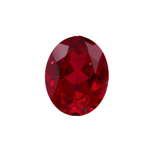 Quality Lab Grown Pigeon Blood Red Ruby Oval Cut Faceted Loose Gemstone Fire 5x7mm Hole Diameter Third Party Certified
